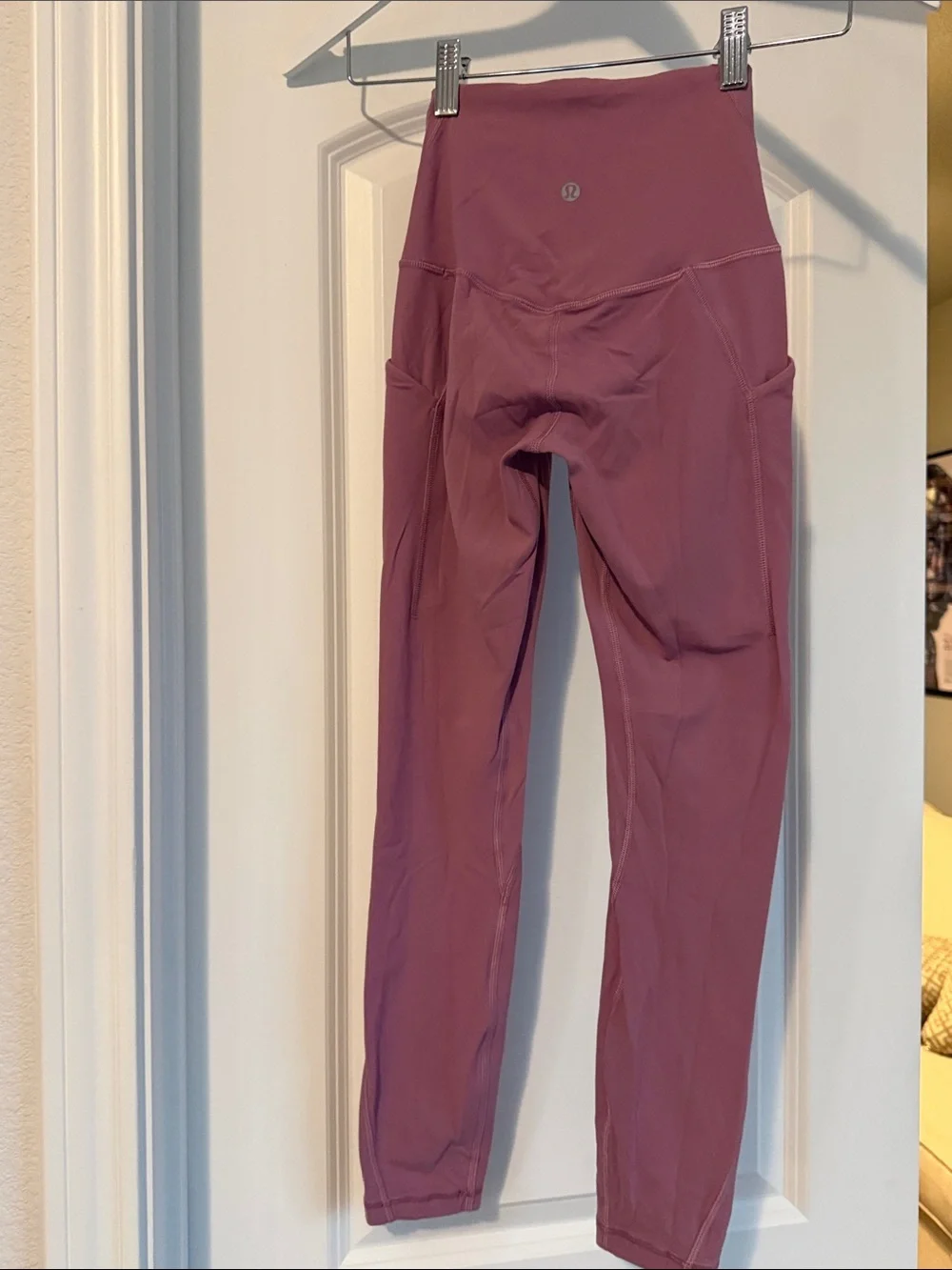 lululemon athletica mauve high-waist leggings with side pockets